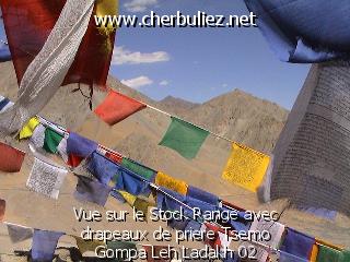 légende: Vue sur le Stock Range avec drapeaux de priere Tsemo Gompa Leh Ladakh 02
qualityCode=raw
sizeCode=half

Données de l'image originale:
Taille originale: 146891 bytes
Temps d'exposition: 1/600 s
Diaph: f/960/100
Heure de prise de vue: 2002:06:07 15:26:50
Flash: non
Focale: 42/10 mm
